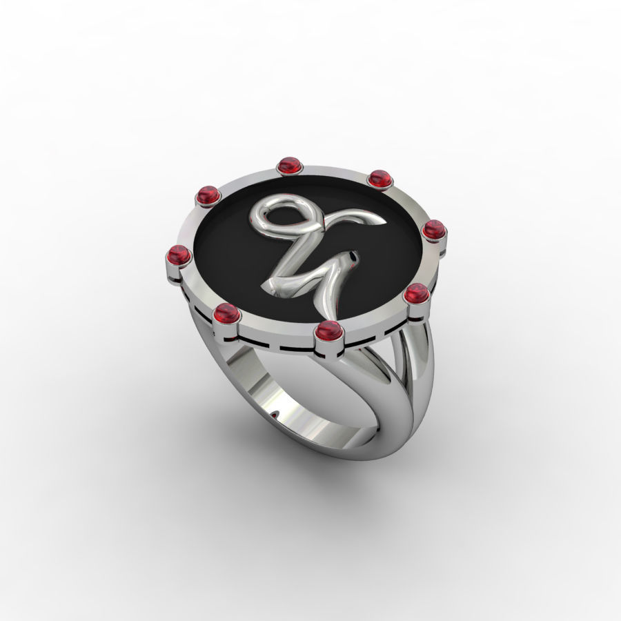 Capricorn ring 001 3D print model_6