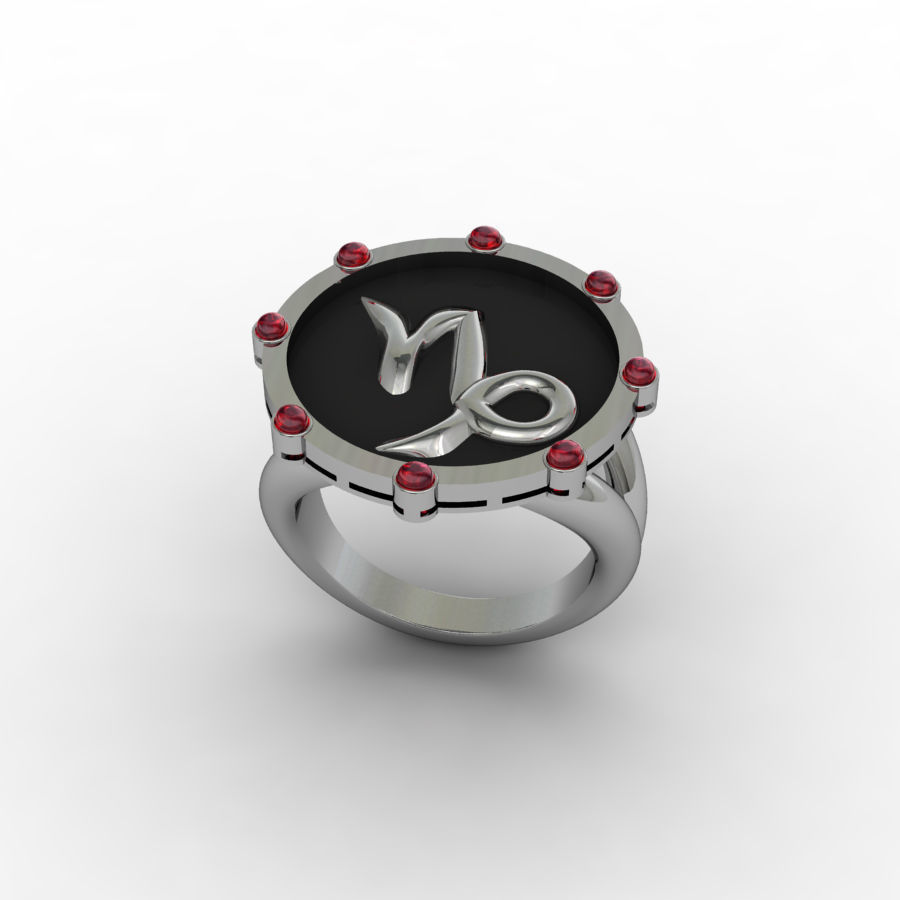 Capricorn ring 001 3D print model_2