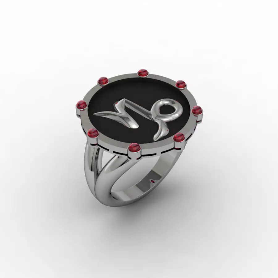 Capricorn ring 001 3D print model_0