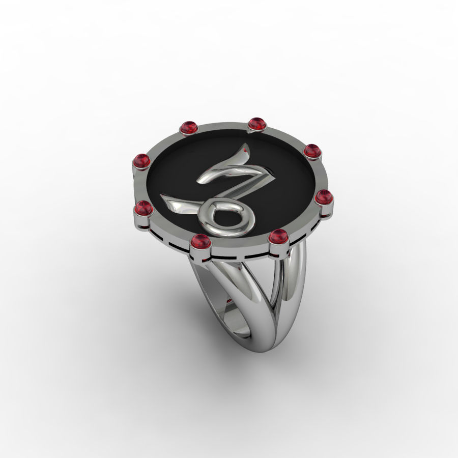 Capricorn ring 001 3D print model_3
