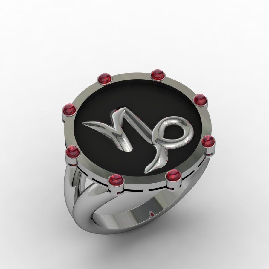 Capricorn ring 001 3D print model_8