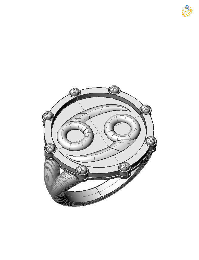 Cancer ring 001 3D print model_1