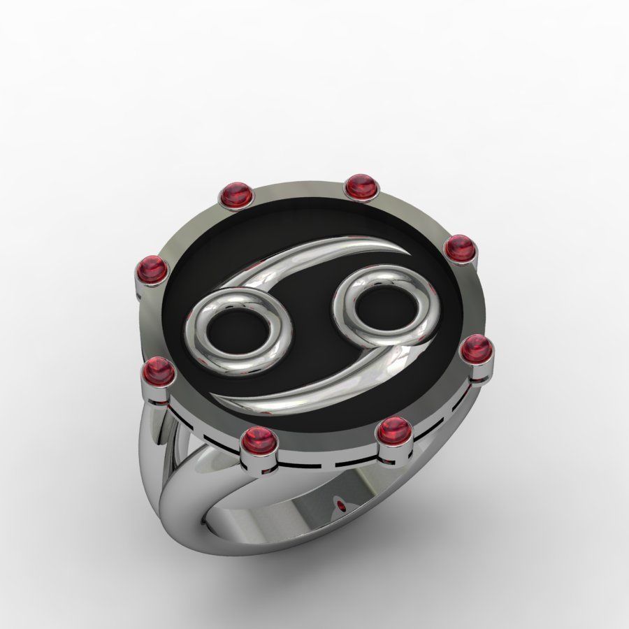 Cancer ring 001 3D print model_9