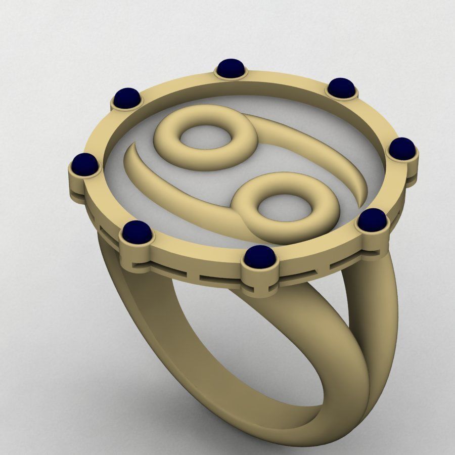 Cancer ring 001 3D print model_13