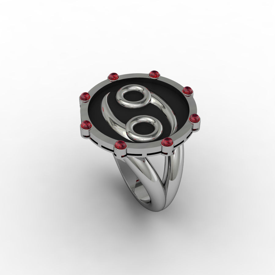 Cancer ring 001 3D print model_4