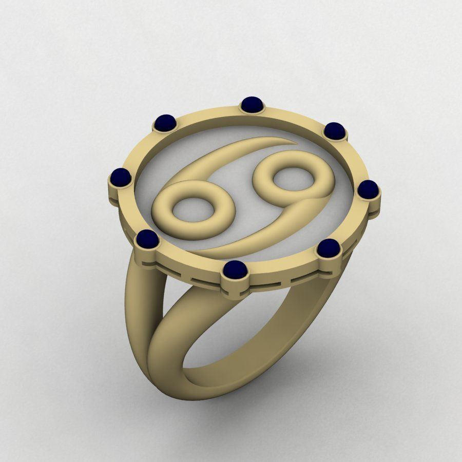 Cancer ring 001 3D print model_2