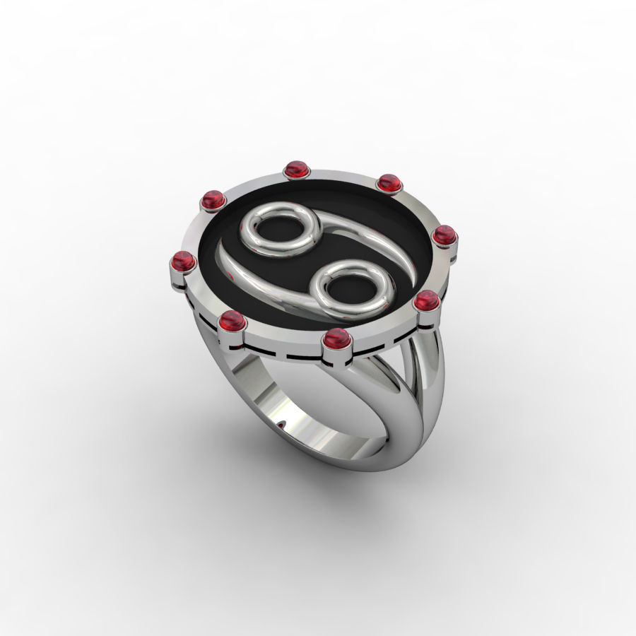 Cancer ring 001 3D print model_7