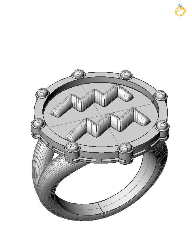 Aquarius ring 001 3D print model_8