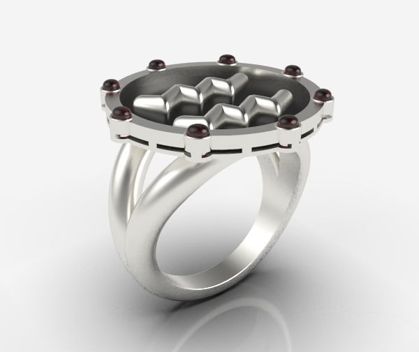 Aquarius ring 001 3D print model_15