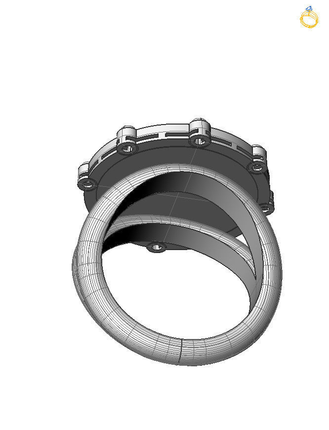 Aquarius ring 001 3D print model_9