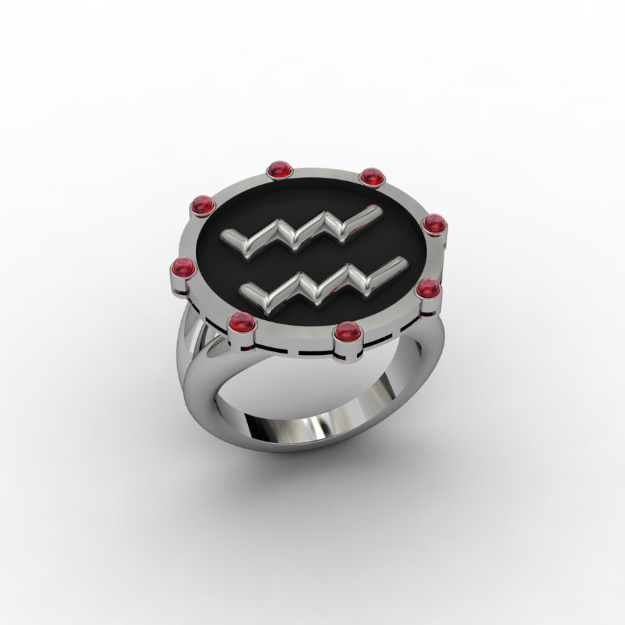 Aquarius ring 001 3D print model_4