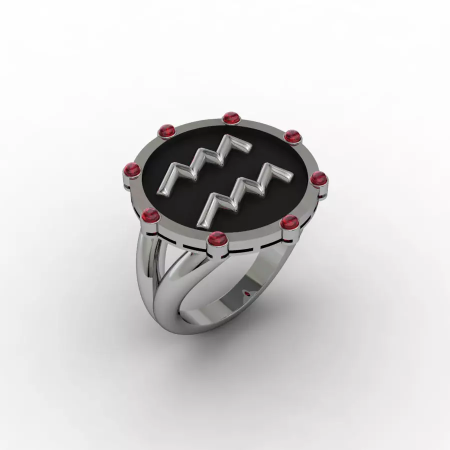 Aquarius ring 001 3D print model_0