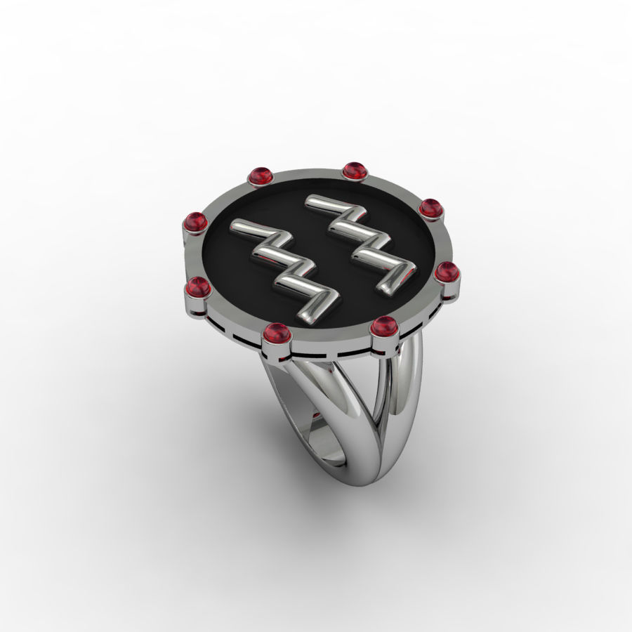 Aquarius ring 001 3D print model_2
