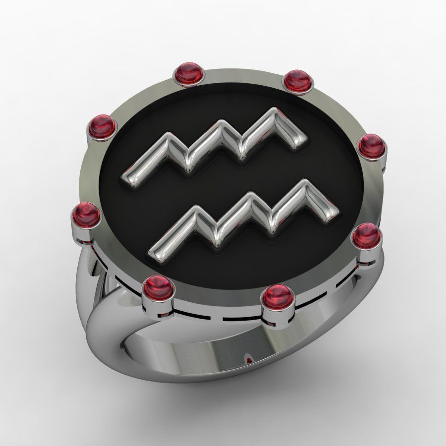 Aquarius ring 001 3D print model_7