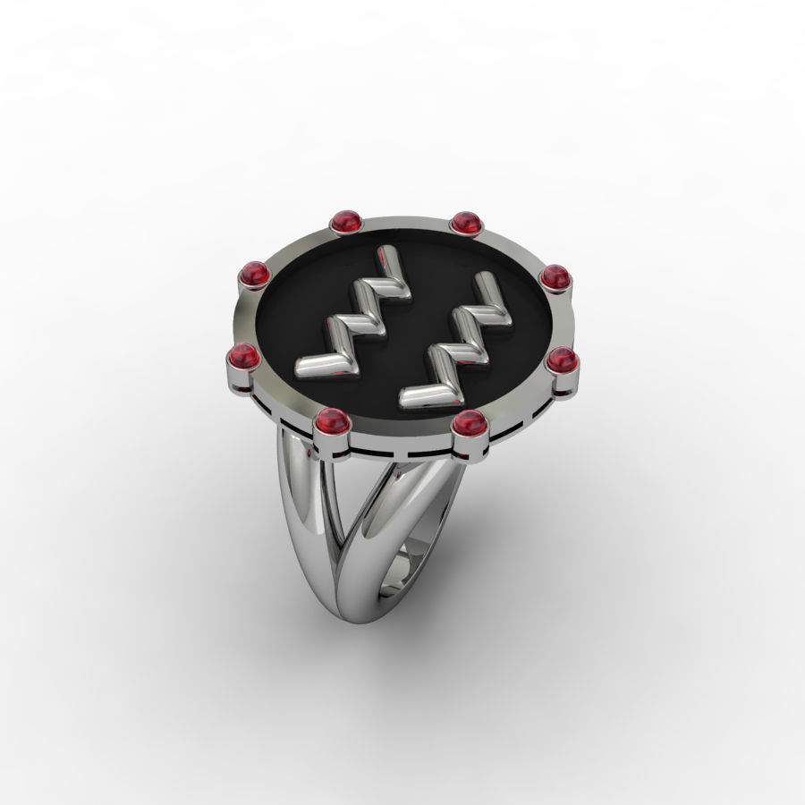 Aquarius ring 001 3D print model_3