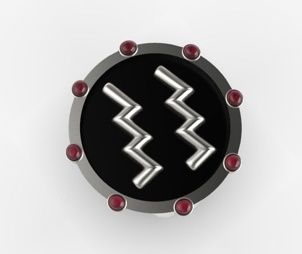 Aquarius ring 001 3D print model_25
