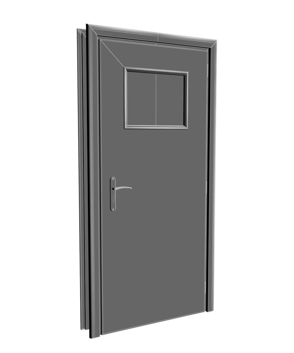 Plastic door 03 3D model_8
