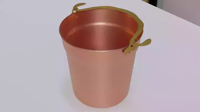 Miniature Copper Bucket Low-poly 3D model