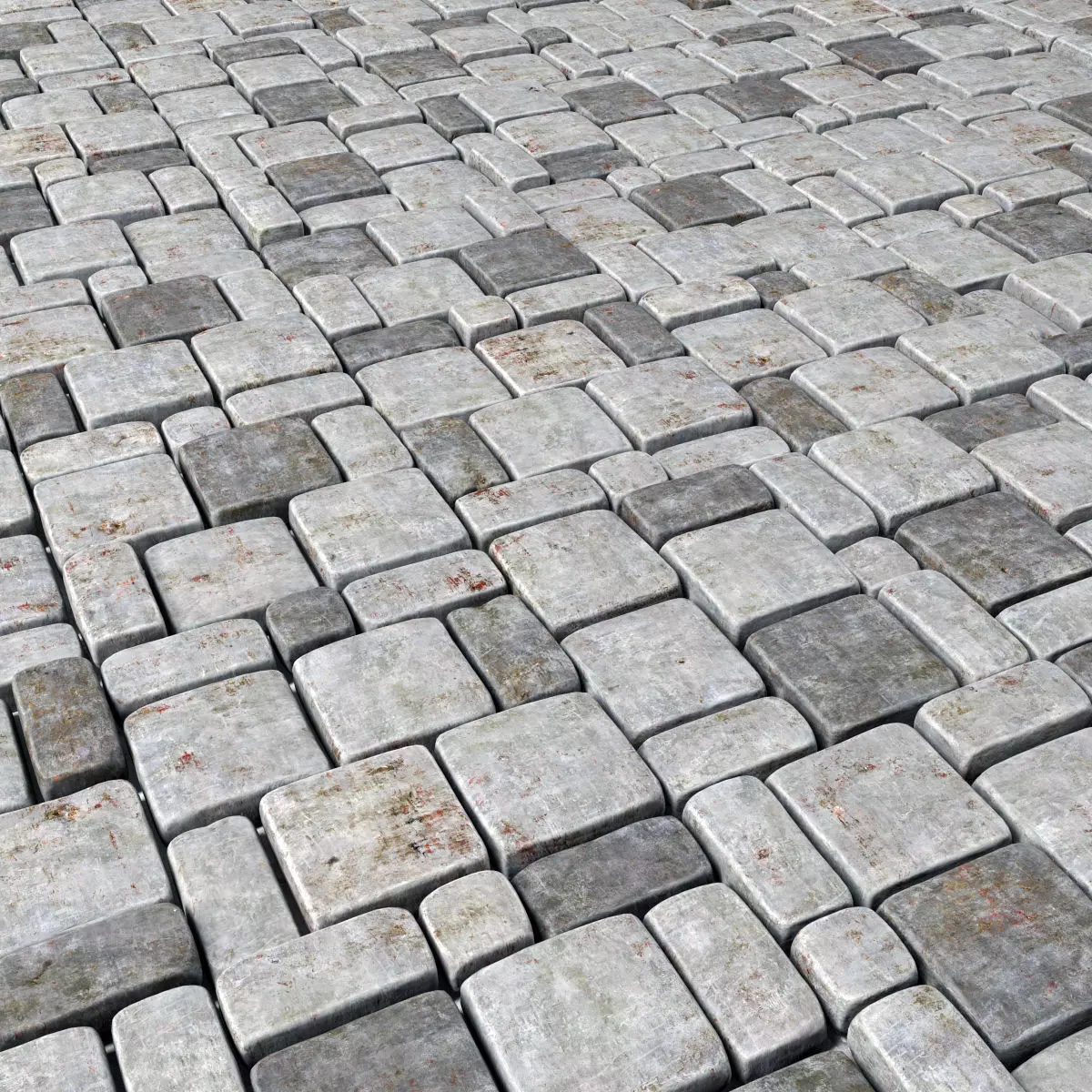Paving stone old 3D model_0