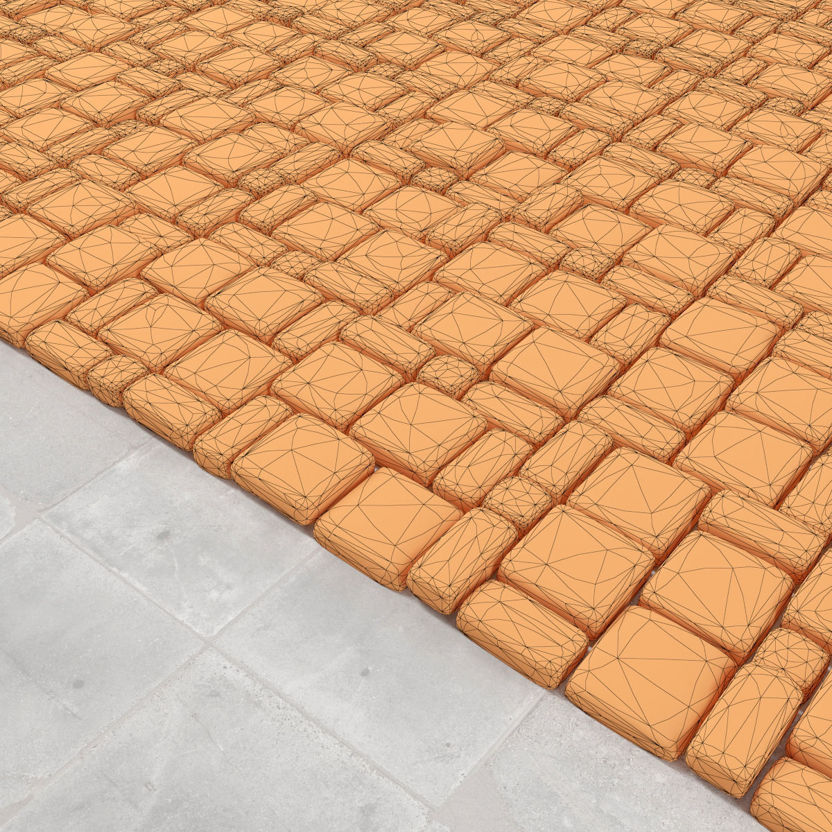Paving stone old 3D model_7
