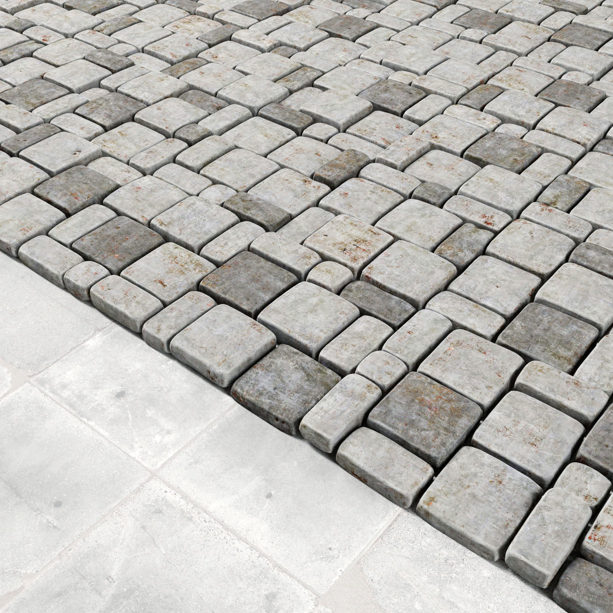Paving stone old 3D model_3