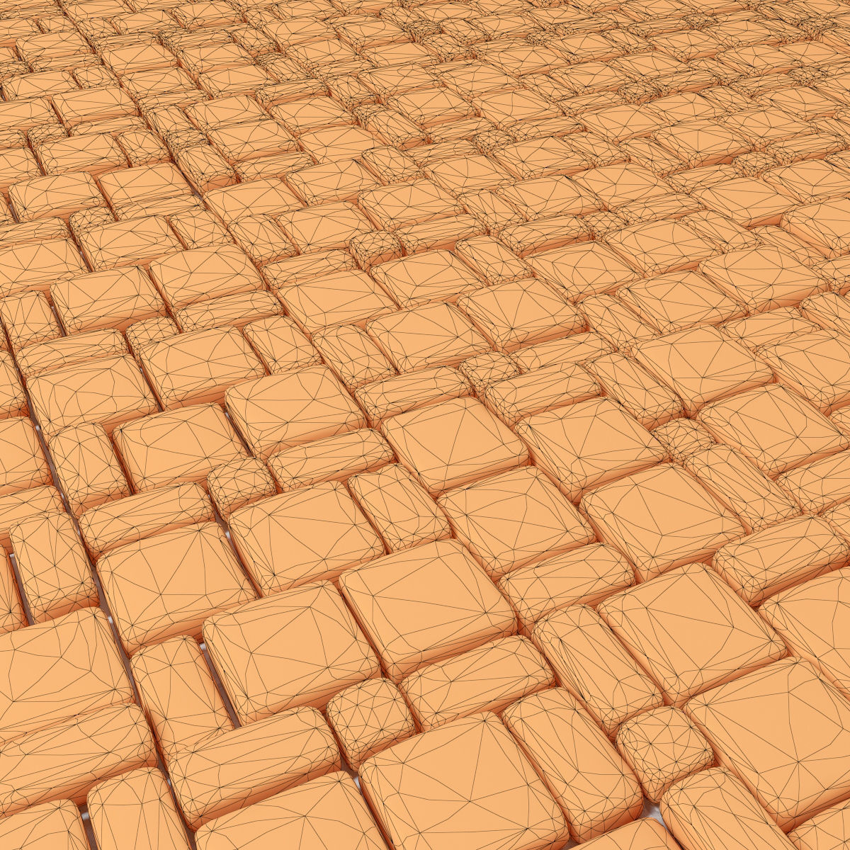 Paving stone old 3D model_4