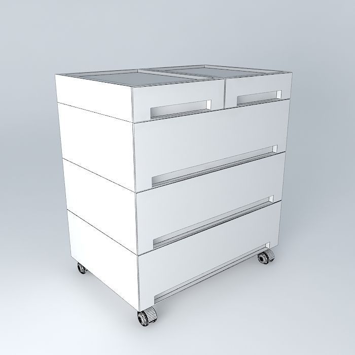 Kupol chest of drawers on wheels 3D model_3