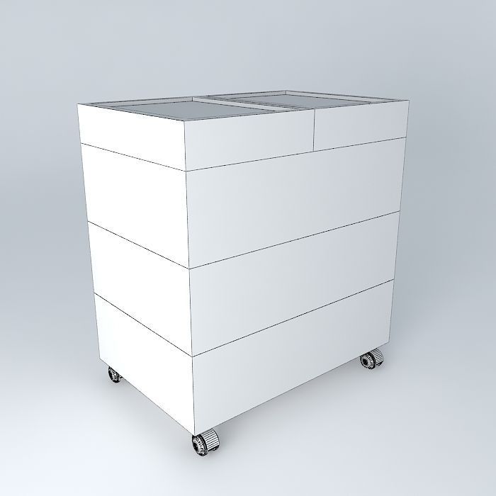 Kupol chest of drawers on wheels 3D model_4