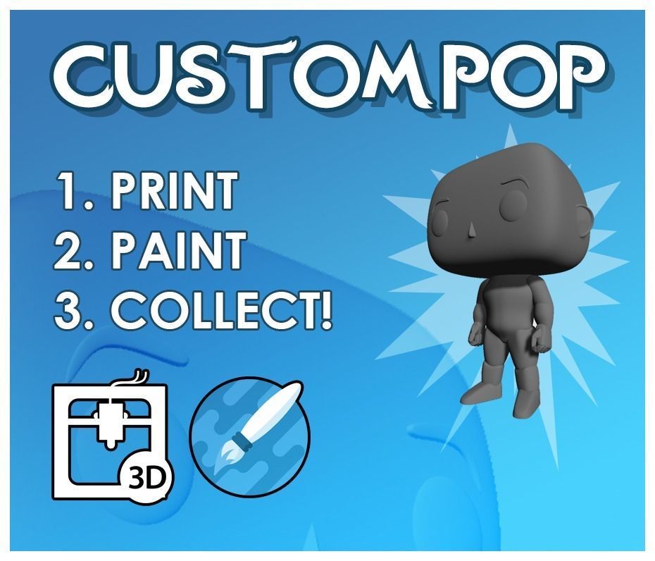 Custom Pop Man Hairless 3D Print Model 3D print model_2