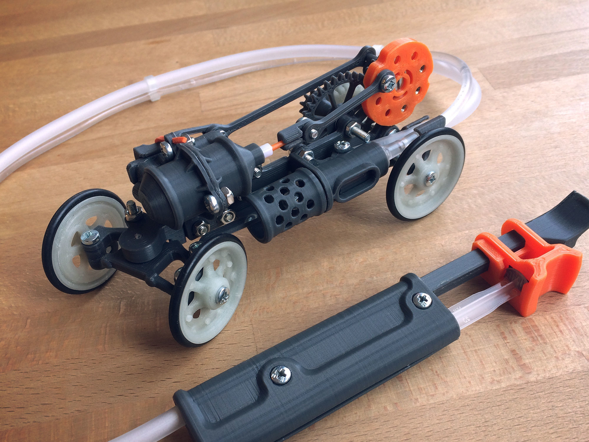 Pneumatic Remotely Controlled Toy Car Free 3D print model_2