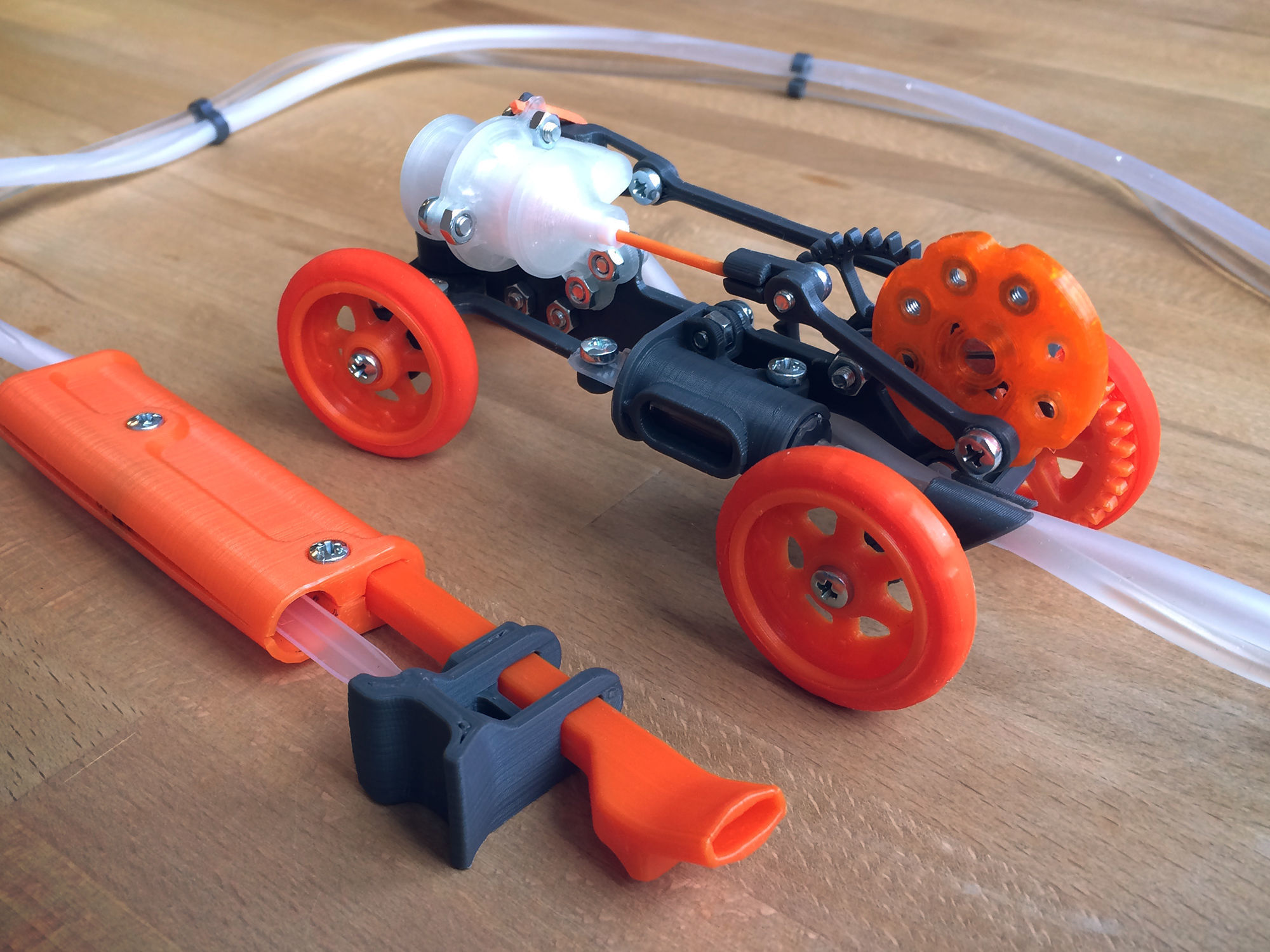 Pneumatic Remotely Controlled Toy Car Free 3D print model_3