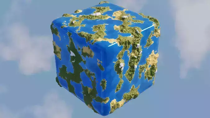 Procedural Cube World Free 3D model