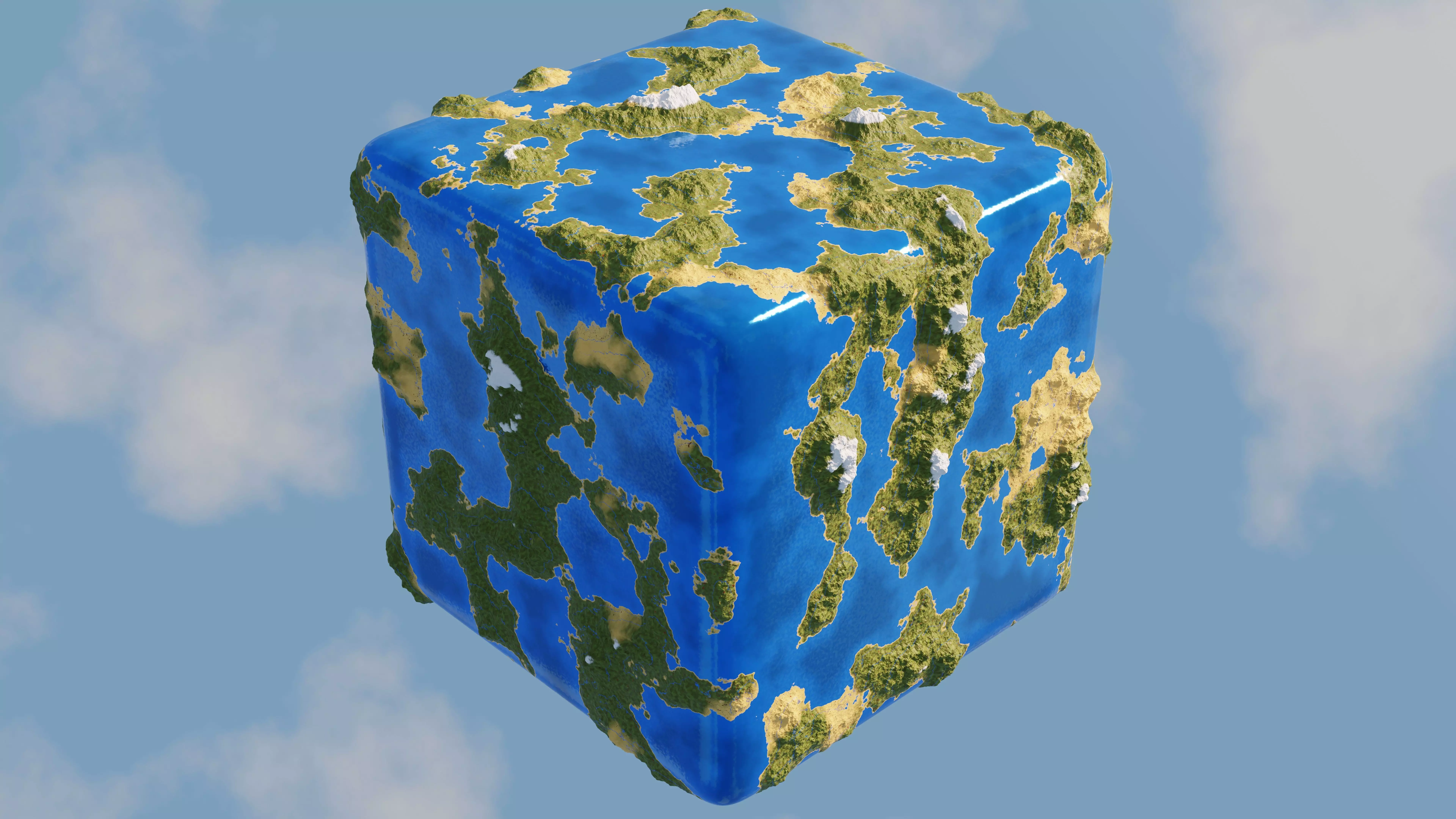 Procedural Cube World Free 3D model_0