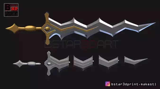 Fire Emblem Awakening Robin Levin Sword - Weapon Cosplay 3D print model