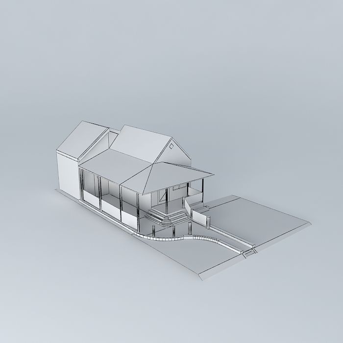 Wrap Around Porch Design 1 Free 3D model_3
