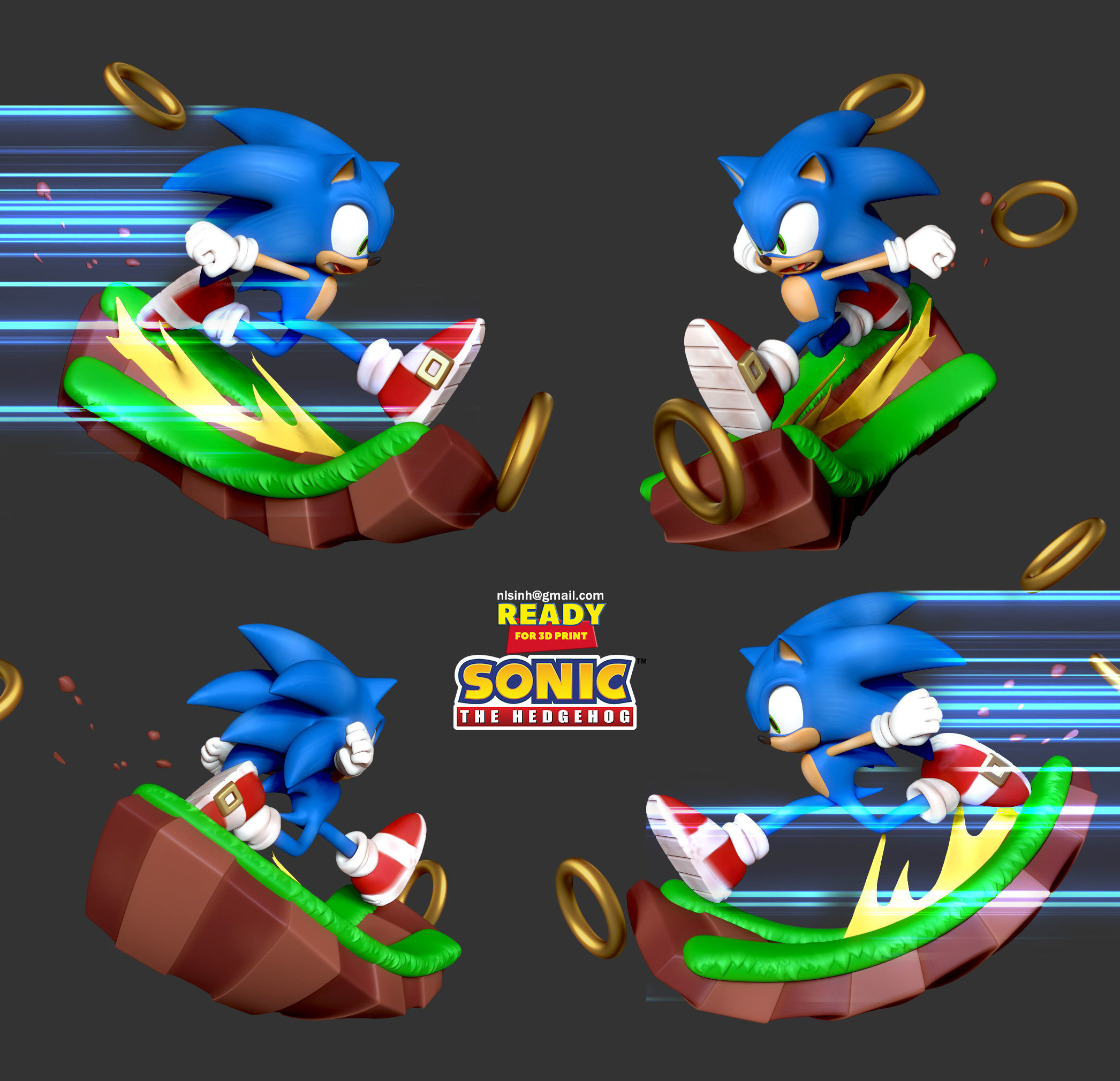 Sonic the Hedgehog - Lightning fast 3D print model_1