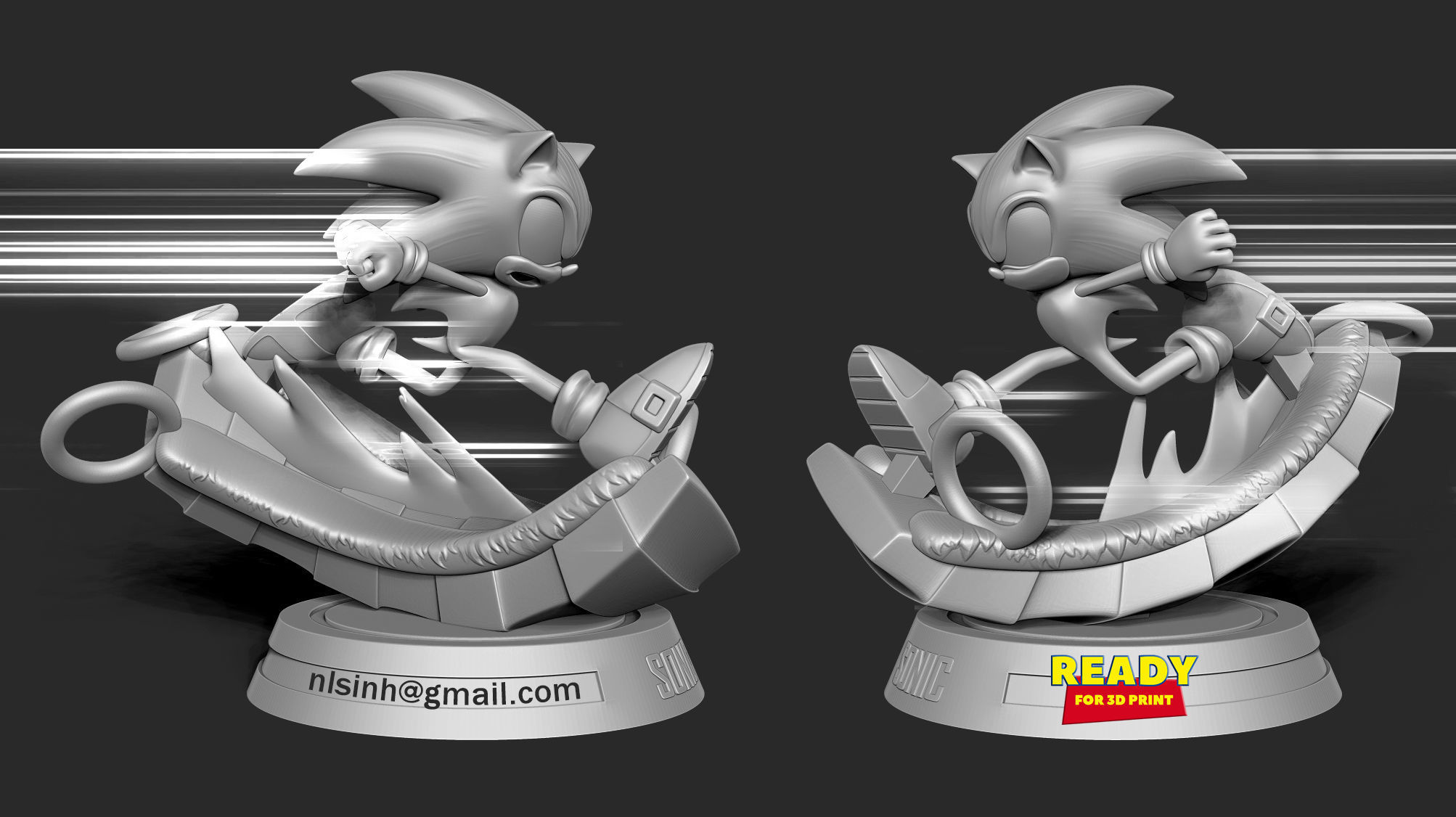 Sonic the Hedgehog - Lightning fast 3D print model_4