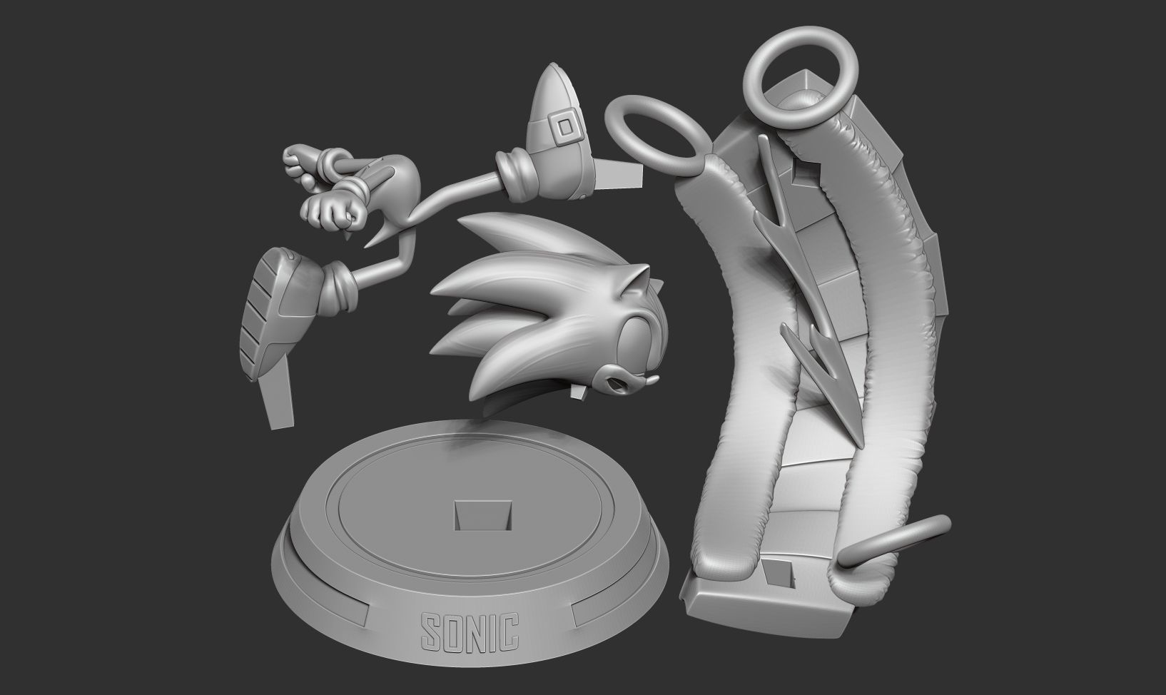Sonic the Hedgehog - Lightning fast 3D print model_2
