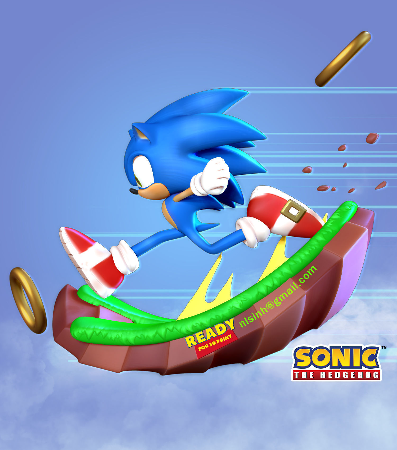 Sonic the Hedgehog - Lightning fast 3D print model_5