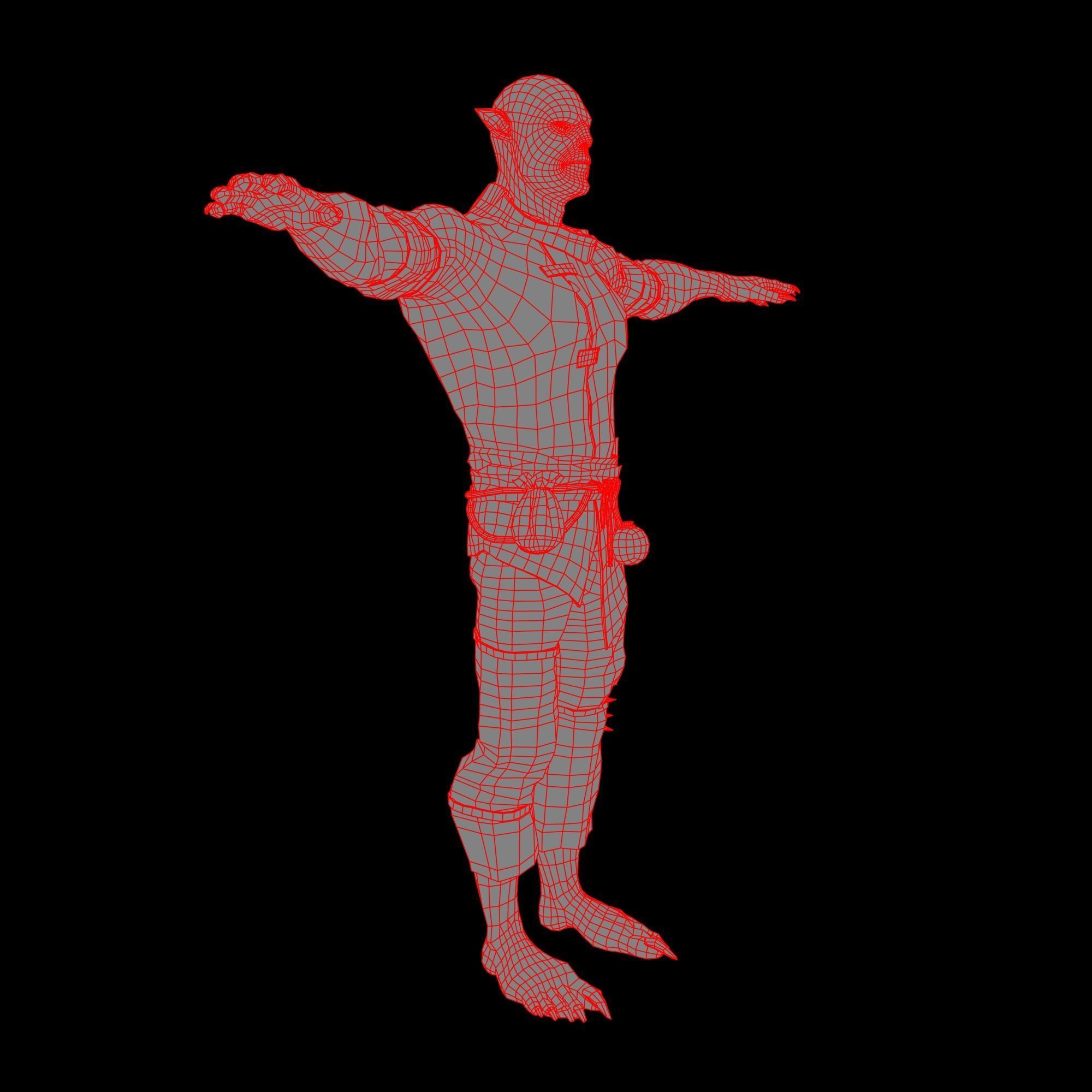 PBR Orc Game Characters Pack Low-poly 3D model_7