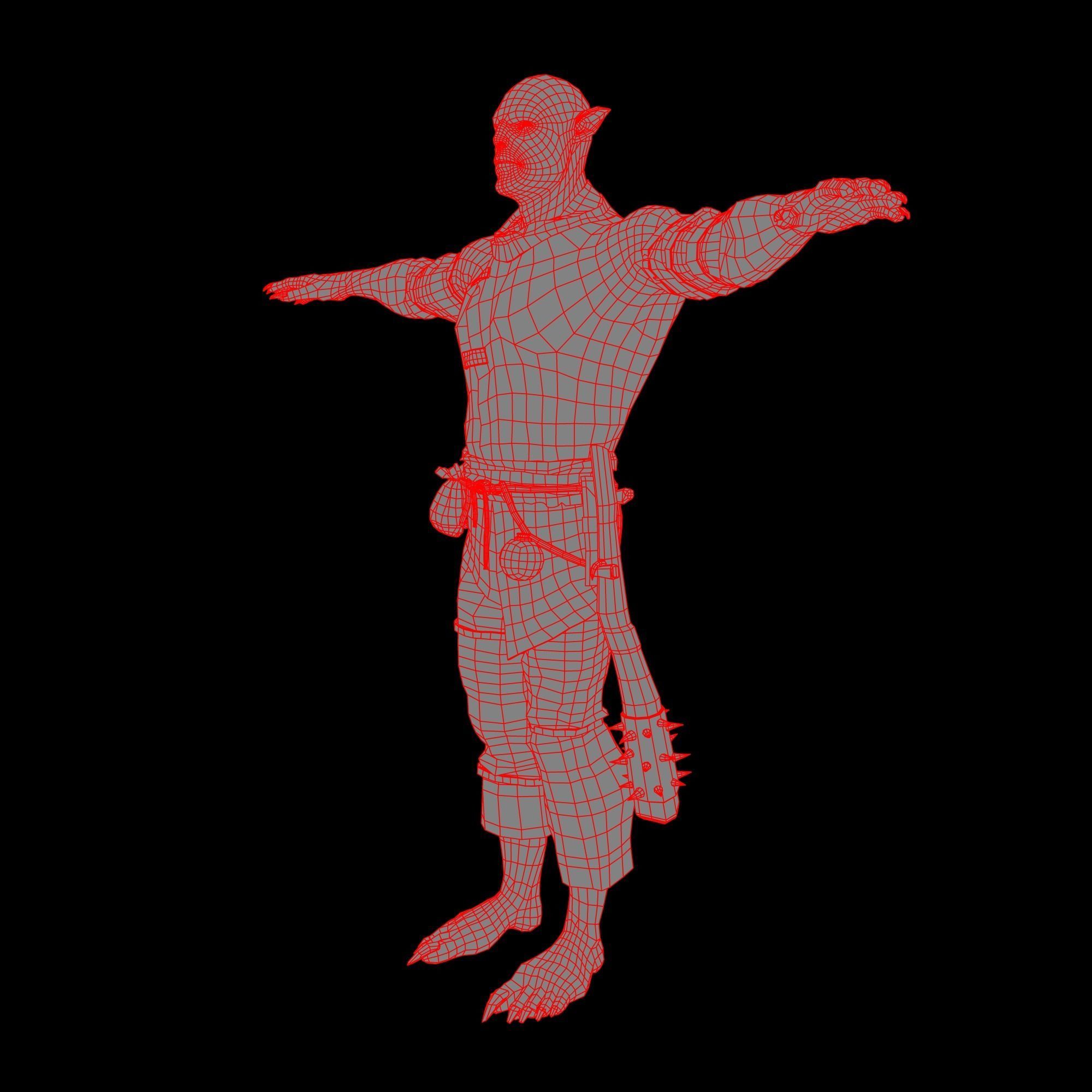 PBR Orc Game Characters Pack Low-poly 3D model_9