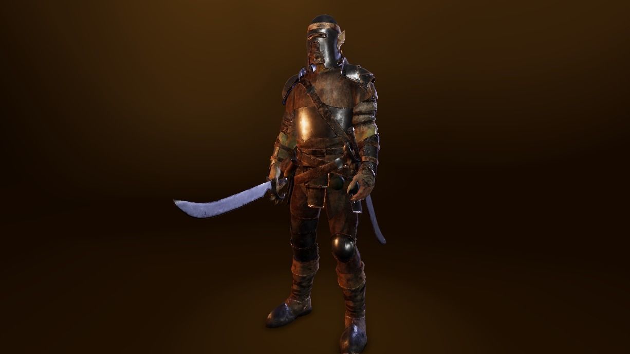 PBR Orc Game Characters Pack Low-poly 3D model_5