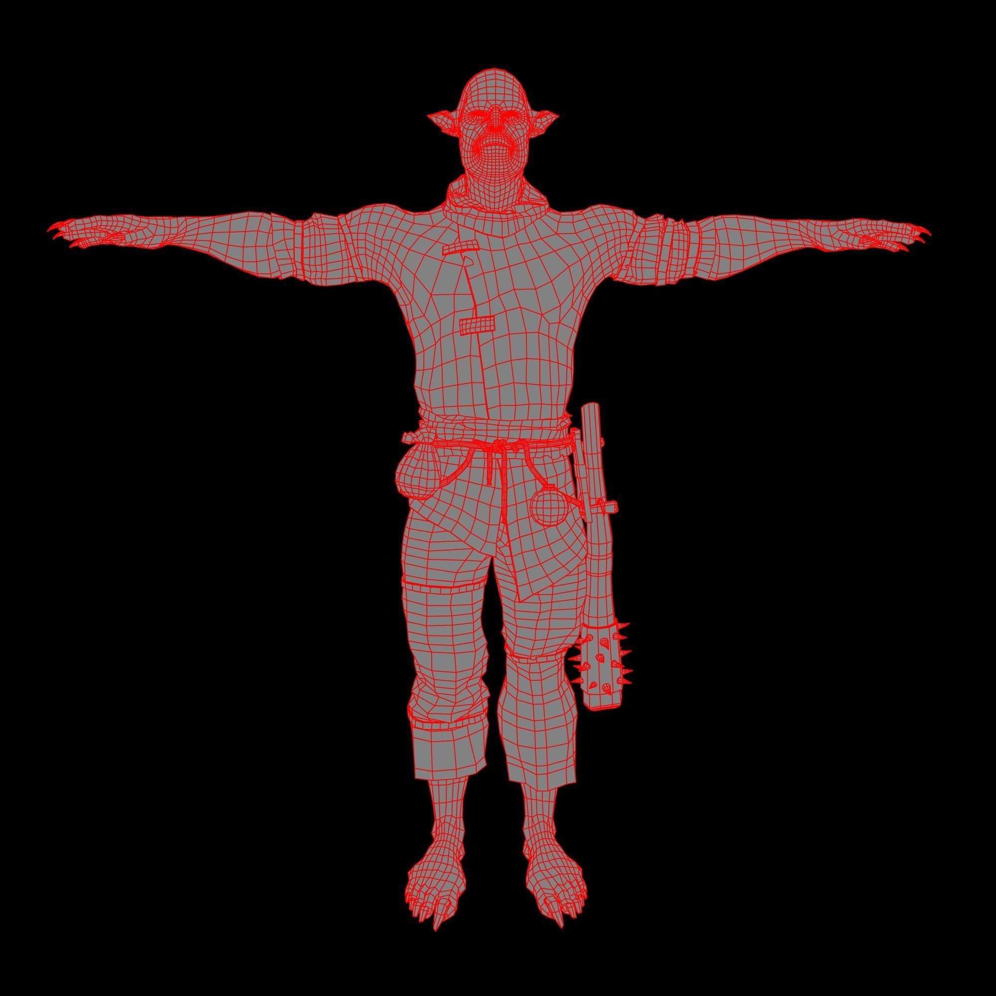 PBR Orc Game Characters Pack Low-poly 3D model_6