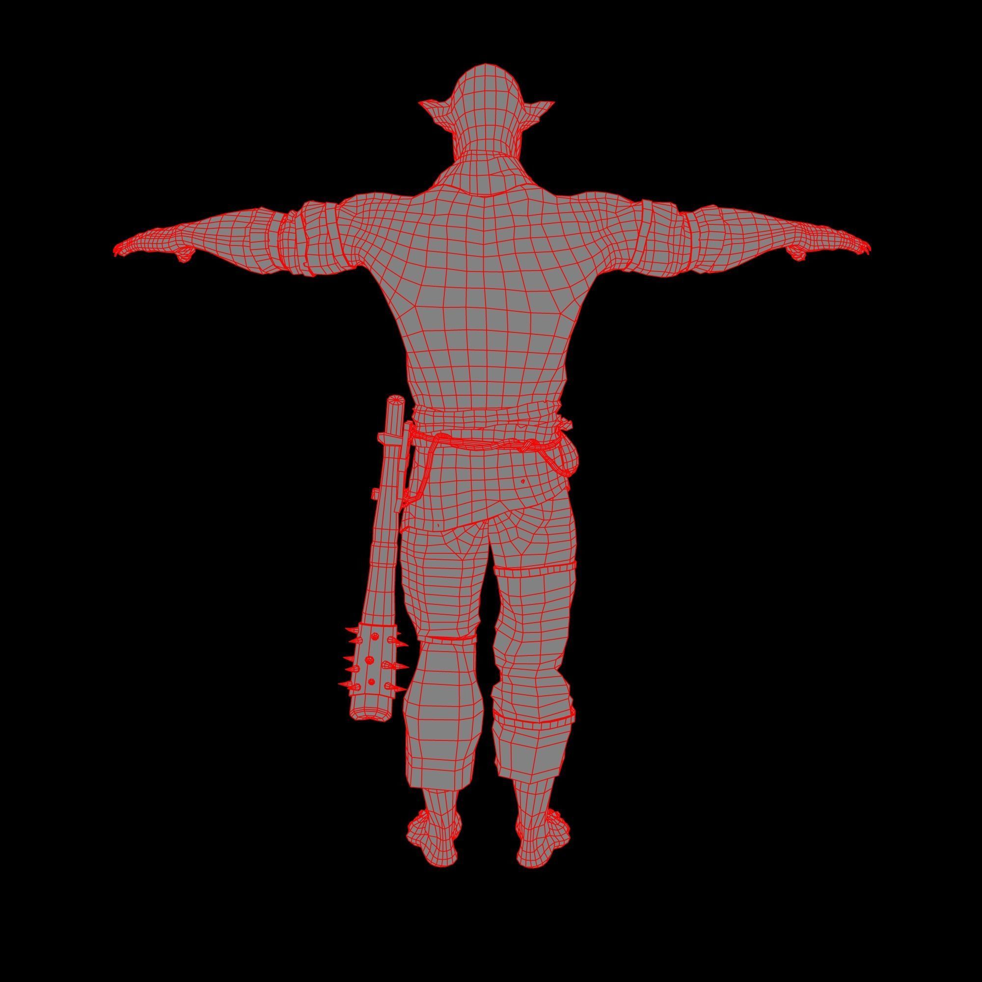 PBR Orc Game Characters Pack Low-poly 3D model_8