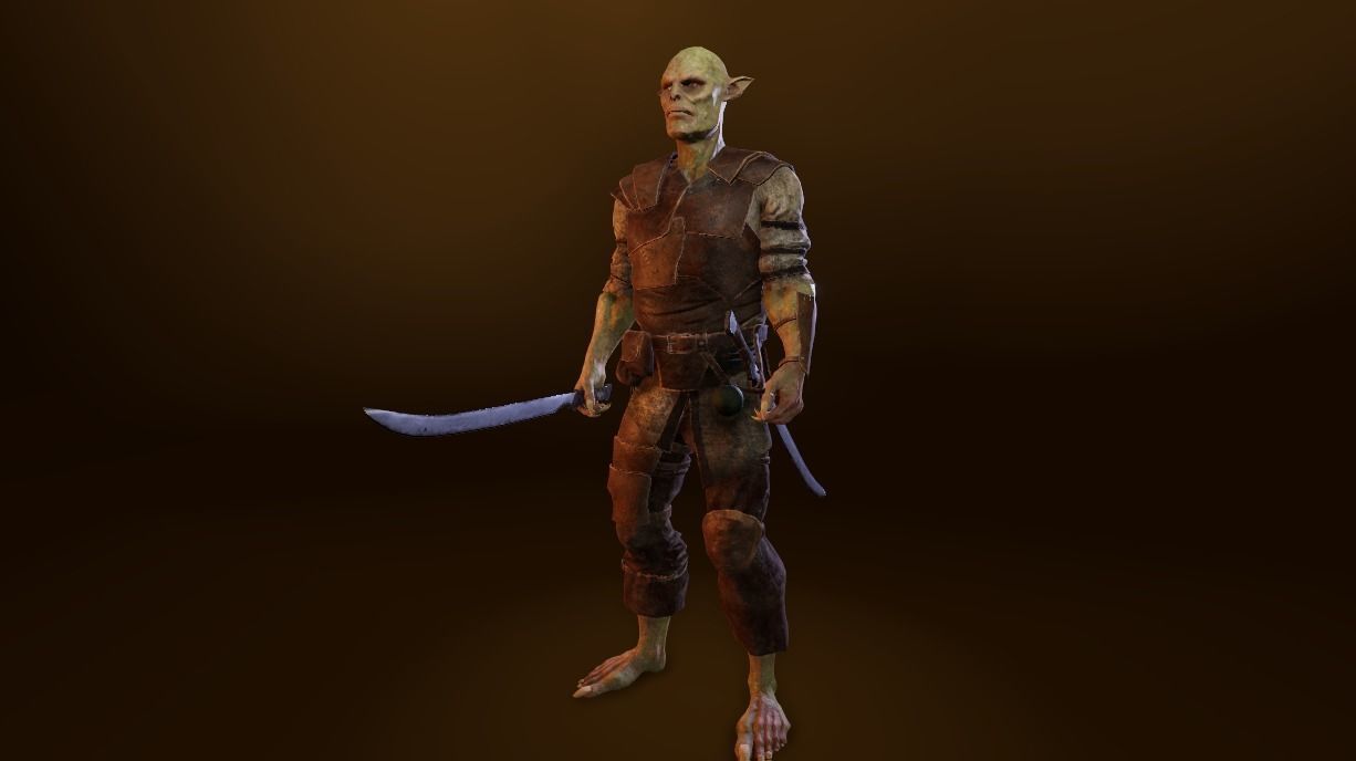 PBR Orc Game Characters Pack Low-poly 3D model_4