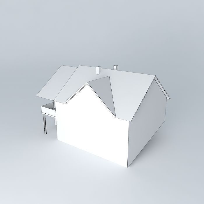Dom house with roof Free 3D model_4
