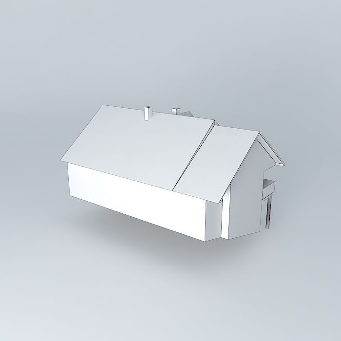 Dom house with roof Free 3D model_3