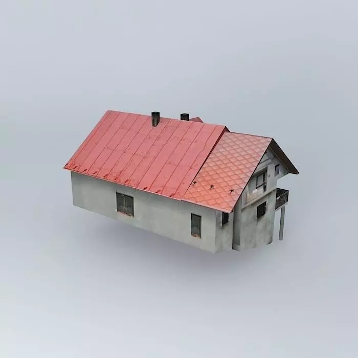 Dom house with roof Free 3D model_0