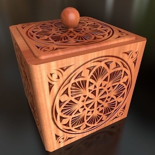 Wood casket Low-poly 3D model