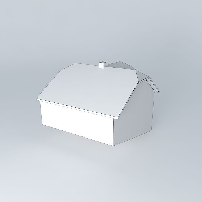 Dom house with snow on roof Free 3D model_3